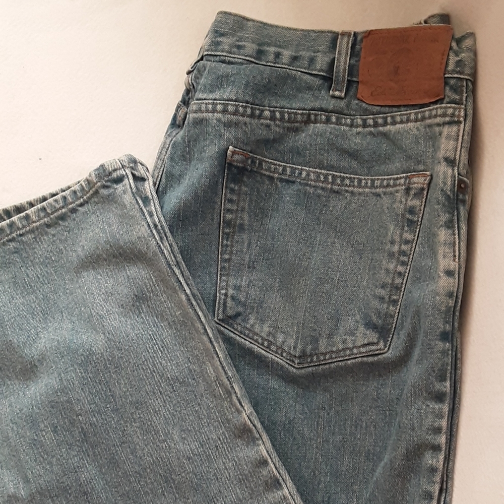 TWO Pair Of Eddie Bauer Classic Blue Denim Jeans - Picture 10 of 15